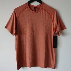 NWT LULULEMON XSWC/RWLI Orange Stripe Metal Vent Tech SS 2.0 Top Shirt Men's XL